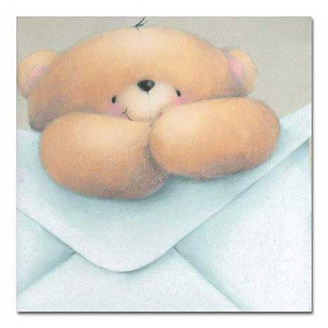 Bear with Envelope Softly Drawn Forever Friends Card